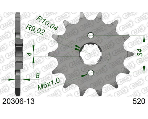 AFAM 2026/04 ZĘBATKA PRZEDNIA 267 13 HONDA CRF 230L '08-'10, XL 250R '84-'97 (JTF287.13) (ŁAŃC. 520)