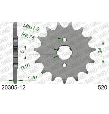 AFAM 2026/04 ZĘBATKA PRZEDNIA 279 12 HONDA NSR 125 '89-'99, XR 250, CRF 230 (JTF327.12) (ŁAŃC. 520)