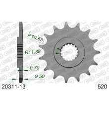 AFAM 2026/04 ZĘBATKA PRZEDNIA 342 13 HONDA CR 250 '88-'07, CRF 450 '02-'25, CRF 250R '22-'25, TRX 450/700 (JTF284.13) (ŁAŃC. 520)
