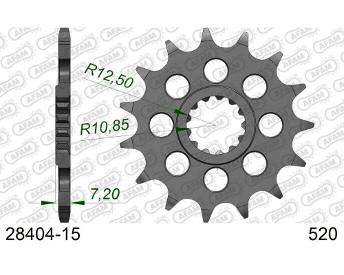 AFAM 2026/04 ZĘBATKA PRZEDNIA 565 15 KAWASAKI ER6F/N '06-'14, KLE 650 '06-'20, EX650, SUZUKI SV 650 16-19 (JTF565.15) (ŁAŃC. 520)