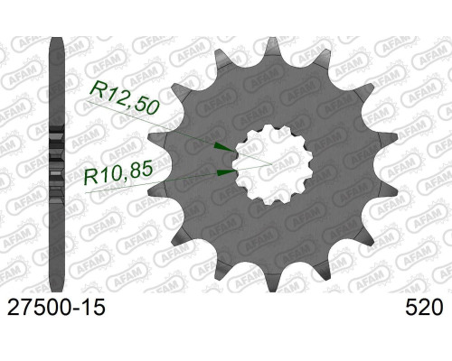 AFAM 2026/04 ZĘBATKA PRZEDNIA 565 15 Z GUMĄ KAWASAKI ER6F/N '06-'14 , KLE 650 '06-'20, EX650, SUZUKI SV 650 16-19 (JTF565.15RB) (ŁAŃC. 520)