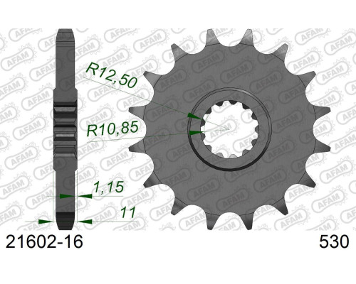 AFAM 2026/04 ZĘBATKA PRZEDNIA 580 16 YAMAHA FZ 6/R6/FZ750 (JTF580.16) (ŁAŃC. 530)