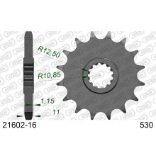 AFAM 2026/04 ZĘBATKA PRZEDNIA 580 16 Z GUMĄ YAMAHA FZ 6/R6/FZ750 (JTF580.16RB) (ŁAŃC. 530)