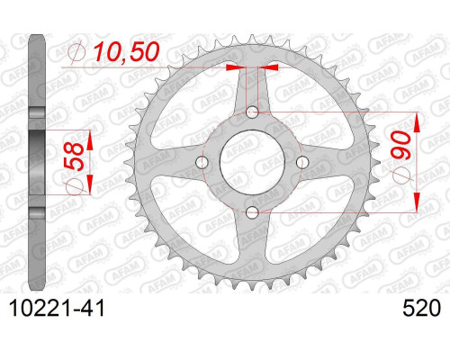AFAM 2026/04 ZĘBATKA TYLNA 279 41 HONDA VT 125C '99-'07 (JTR273.41) (ŁAŃC. 520)