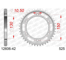 AFAM 2026/04 ЗАДНЯ ЗІРКА 300 42 YAMAHA TDM 900 '02-'13 (JTR300.42) (ЛАНЦ.. 525)
