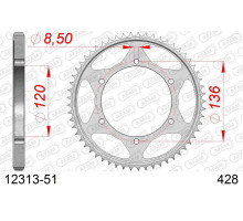 AFAM 2026/04 ЗАДНЯ ЗІРКА 4324 51 YAMAHA TDR 125 '93-'99 (JTR1847.51) (ЛАНЦ.. 428)