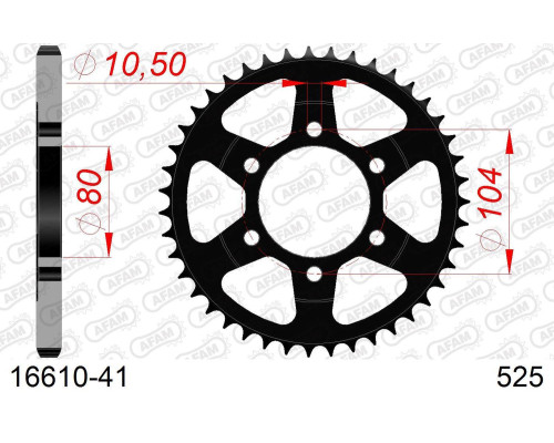 AFAM 2026/04 ZĘBATKA TYLNA 4359 41 KAWASAKI ZX 9R '02-'03, ZX 10 '08-'14, Z1000 SX '11-'15 (JTR1489.41) (ŁAŃC. 525)