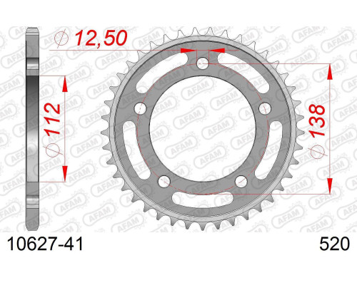 AFAM 2026/04 ZĘBATKA TYLNA 4384 41 HONDA CB 500F/X '13-'19, CBR 500R '13-'21 (JTR1316.41) (ŁAŃC. 520)