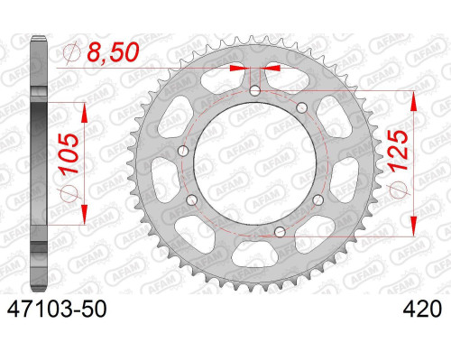 AFAM 2026/04 ZĘBATKA TYLNA 4402 50 YAMAHA DT 50 '03-'06, MALAGUTI XTM, MRX, SMX (JTR1131.50) (ŁAŃC. 420)