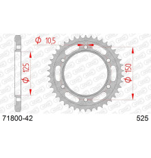 AFAM 2026/04 ZĘBATKA TYLNA 4454 42 KTM 950/990/1190 ADVENTURE / R LC8 '03-'18 (JTR899.42) (ŁAŃC. 525)