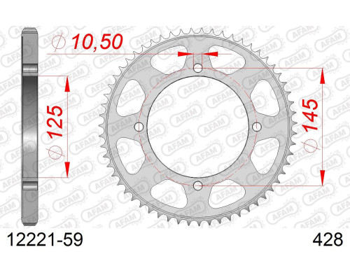 AFAM 2026/04 ZĘBATKA TYLNA 4482 59 YAMAHA XVS 125 DRAG STAR '00-04, XVS 250 DRAG STAR '01-04' (JTR1874.59) (ŁAŃC. 428)
