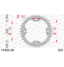 AFAM 2026/04 ZĘBATKA TYLNA 4485 38 KYMCO KXR, KXU, MAXXER, MXU 250/300 '02-'15 (JTR1072.38) (ŁAŃC. 520)