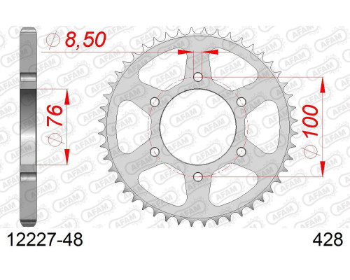 AFAM 2026/04 ZĘBATKA TYLNA 4513 48 YAMAHA YZF 125R '08-'18, MT 125 15-19 (JTR1844.48) (ŁAŃC. 428)