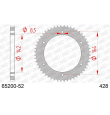 AFAM 2026/04 ZĘBATKA TYLNA 4525 52 HYOSUNG GT 125 '03-'15 (JTR1067.52) (ŁAŃC. 428)