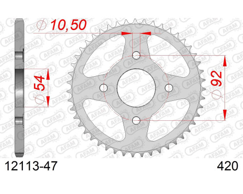 AFAM 2026/04 ZĘBATKA TYLNA 4570 47 YAMAHA TZR 50 / X-POWER '96-'06, MBK X-POWER 50 '00-'06 (JTR1078.47) (ŁAŃC. 420)