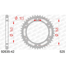 AFAM 2026/04 ZĘBATKA TYLNA 4613 42 BMW F 700 GS '13-'18, F 800 GS '08-'18 NA ŚRUBĘ 10,5MM (JTR3.42) (ŁAŃC. 525)