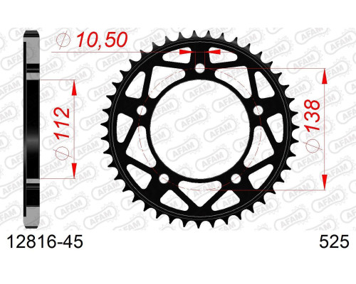 AFAM 2026/04 ZĘBATKA TYLNA 4684 45 YAMAHA MT-09 '21-'24, TRACER 9 / 9 GT '21-'24, XSR900 (MTM890) '22-'24 (JTR1877.45) (ŁAŃC. 525)