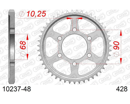 AFAM 2026/04 ZĘBATKA TYLNA 4733 48 HONDA CB 125R '18-'21 (JTR1222.48) (ŁAŃC. 428)
