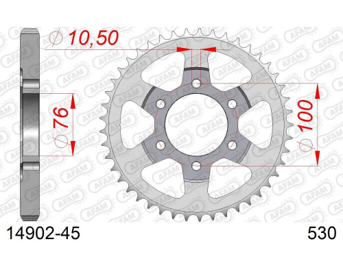 AFAM 2026/04 ZĘBATKA TYLNA 816 45 SUZUKI GSXR 1100, GSXR 750 (92-95) (JTR816.45) (ŁAŃC. 530)