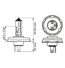Лампочка BOSCH R2 45/40W 12V P45T - 1 шт.
