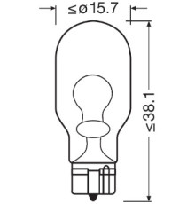 Лампочка OSRAM W16W 12V 16W, W2.1X9.5D, SV8.5-8 - 10 шт.
