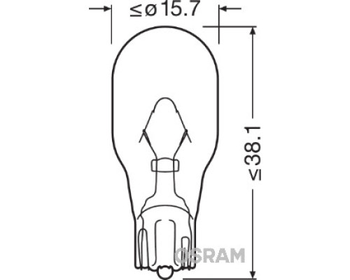 Лампочка OSRAM W16W 12V 16W, W2.1X9.5D, SV8.5-8, помаранчева - 1 шт.