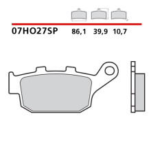 BREMBO 2026/05 KH140 SINTER SP ЗАДНІ ГАЛЬМІВНІ КОЛОДКИ (ECE R90)