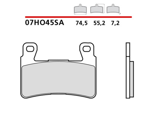 ГАЛЬМІВНІ КОЛОДКИ BREMBO 2026/05 KH265 / KH296 SINTER SA (СПЕЧЕНИЙ МЕТАЛ) ПЕРЕДНІ (ECE R90)