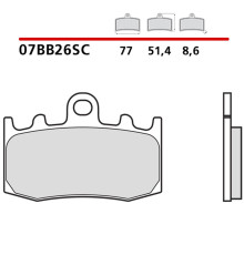 BREMBO 2026/05 KH335 SINTER LA ПЕРЕДНІ ГАЛЬМІВНІ КОЛОДКИ (ECE R90)
