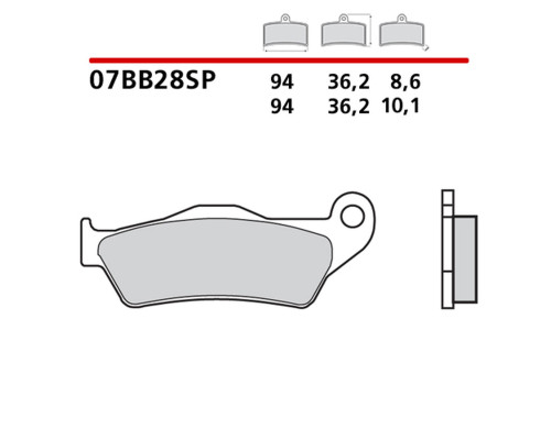 ГАЛЬМІВНІ КОЛОДКИ BREMBO 2026/05 KH363 SINTER SP (ECE R90) ЗАДНІ