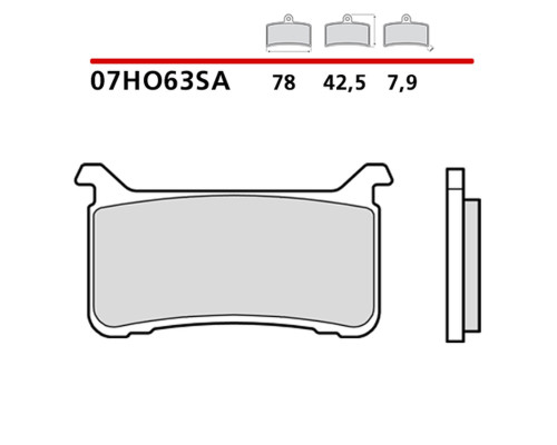 BREMBO 2026/05 KH700 SINTER SA ГАЛЬМІВНІ КОЛОДКИ ПЕРЕДНІ (ECE R90)