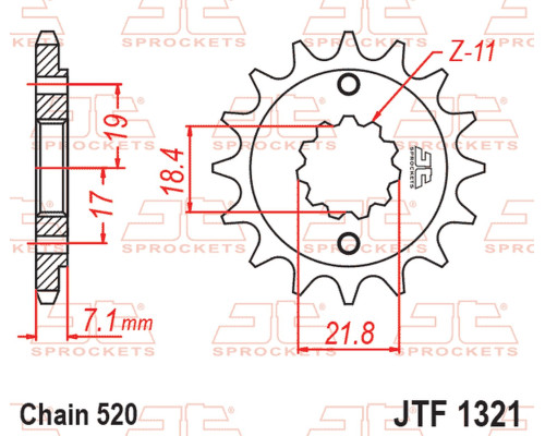 JT ПЕРЕДНЯ ЗІРКА 2067 14 HONDA CRF 250 '13-'21, CRF 300 '21-'25, CBF 250 R '11-'19, CB 300 F/R '15-'25, CBR 300 R '14-'22, CMX 300 REBEL '17-'25, CF MOTO NK 250 '17-'25, SR 250 '21-'25, NK 30