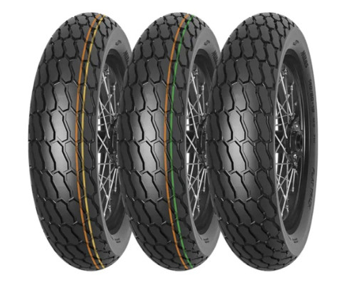ШИНА MITAS 140/80-19 (27.5x7.5-19) ПЛОСКА ГУСЕНИЦЯ SUPER SOFT NHS TT (ПОМАРАЧЕВО-ЗЕЛЕНА СМУЖКА) ЗАДНЯ DOT 2026 (DOT:XSDS) ЗАМІНА: 70000360 (ЗАМІНА: H-18 ПЛОСКА ГУСЕНИЦЯ)