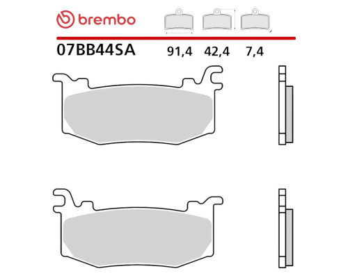 BREMBO 2026/06 ROAD SINTER SA ГАЛЬМІВНІ КОЛОДКИ (METALLIC SINTER) (ECE R90) APRILIA RSV4 / FACTORY '25, DUCATI PANIGALE V4 / STREETFIGHTER V4 '25-'26, KTM RC 990 R '26, MV AGUSTA BRUTALE 931 '26, NORTON MANX 1200 '26