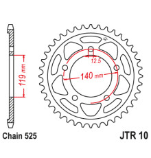 JT ЗАДНЯ ЗІРКА 4671 46 BMW M 1000 RR '21-'26, S 1000 RR '24-'26 (467146JT) (ЛАНЦЮГ 525) - ЗАМОВЛЕННЯ