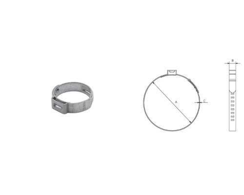 БЕЗСТУПИНЧИЙ ЗАТИСКАЧ PROMX OETIKER 167 З ВУХОМ - 17,8-21,0/7 ММ - 5 ШТ.