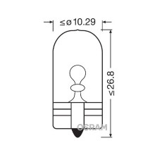 Лампочка OSRAM 12V 5W WY5W W2.1x9.5d (помаранчева - сигнал повороту) 1 шт.