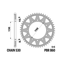 ЗАДНЯ ЗІРКА PBR 13/07 860 43 (ЛАНЦЮГ 530) (ЗРОБЛЕНО В ІТАЛІЇ)