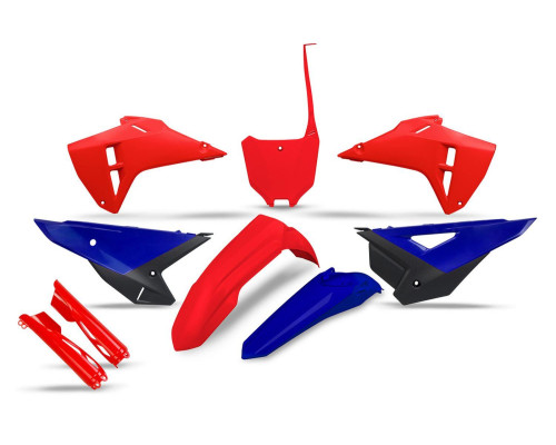 КОМПЛЕКТ ПЛАСТИКОВИХ ДЕТАЛЕЙ UFO 2026/07 HONDA CRF 250 R / RWE '25-'27, CRF 450 R / RWE '25-'26, КОЛІР OEM 2027 (ЧЕРВОНИЙ / СИНІЙ)
