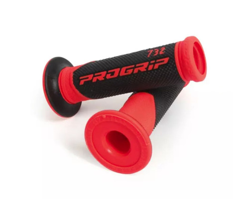 PROGRIP 2026/04 PG732 ШОСЕЙНІ ЗАХИСТИ (22+25 мм, 125 мм ДОВЖИНА) ЧЕРВОНО-ЧОРНІ З ВІДКРИТИМ КІНЕЦЕМ (ДВОКОМПОНЕНТНІ) (732-149)