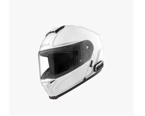 SENA 2026/07 KASK OUTRUSH 2 SZCZĘKOWY Z INTERKOMEM MESH 3.0 DO 1200M ROZMIAR M KOLOR BIAŁY ( ECE R22.06 ) (EL)