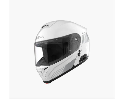 SENA 2026/07 KASK SPECTER SZCZĘKOWY / OTWARTY FLIP-UP FIBERGLASS Z INTERKOMEM MESH 3.0 DO 2000M ORAZ SYSTEMEM AUDIO HARMAN KARDON ROZMIAR M KOLOR BIAŁY ( ECE R22.06 P/J DUAL HOMOLOGATION ) ( PINLOCK W ZESTAWIE )