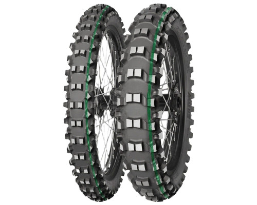 MITAS OPONA 110/100-18 TERRA FORCE-EX SM SUPER LIGHT (TECHNICAL ENDURO) (ZIELONY PASEK) 64R TYŁ TT DOT 12/2026 (zamiennik : 70000217)