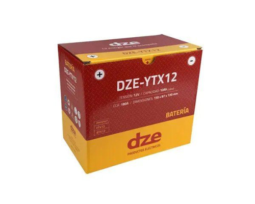 DZE AKUMULATOR ŻELOWY YTX12 12V 10AH 180A 150X87X105 BEZOBSŁUGOWY - ZALANY (12)