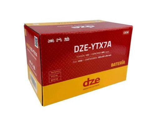 DZE AKUMULATOR ŻELOWY YTX7A 12V 6AH 105A 150X87X94 BEZOBSŁUGOWY - ZALANY (12)