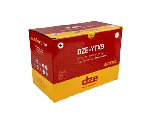 DZE AKUMULATOR ŻELOWY YTX9 12V 9AH 135A 150X87X105 BEZOBSŁUGOWY - ZALANY (12)