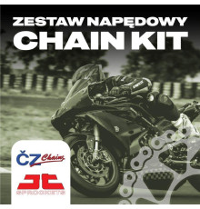 CZ ZESTAW NAPĘDOWY KOMPLETNY SUZUKI GSX-R 125 '17-'25, GSX-S 125 '17-'25 (14/45/428BASIC-122) (ZĘBATKI JT, ŁAŃCUCH CZ BASIC, ZAPINKA)