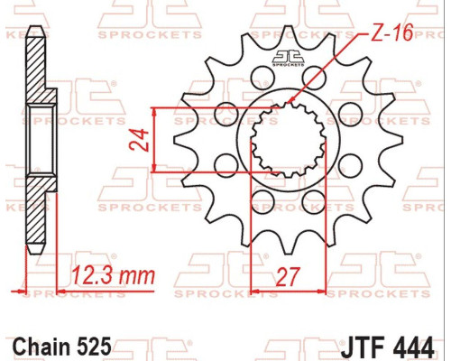 JT 2026/07 ZĘBATKA PRZEDNIA Z GUMĄ 2309 17 SUZUKI GSXR 1000 (GSX-R) '17-'25 (230917JT) (OEM: 27510-17K00) (ŁAŃC. 525)