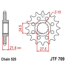 JT ZĘBATKA PRZEDNIA 2150 15 Z GUMĄ APRILIA 750/900 DORSODURO/ABS '07-'19, SHIVER/GT/ABS '07-'19, 1200 DORSODURO/ABS '11-'16 (215015JT) (ŁAŃC. 525) - ZAMÓWIĆ