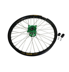 HAAN WHEELS (EXCEL) КОМПЛЕКТНЕ КОЛЕСО ПЕРЕДНІ 21 ДЮЙМІВ 21 x 1.60 (ОБІД EXCEL) KAWASAKI KXF 450' 19-, ЧОРНА ОБІД / SREBRNE SZPRYCHY / ZIELONA PIASTA / SREBRNE NYPLE (NA ЗАМОВЛЕННЯ)